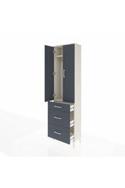 Arges Dolap 2 Raflı 3 Çekmeceli Tek Askılı 60x30x221 Aytaşı-Antrasit