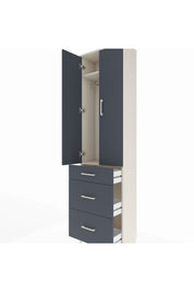 Arges Dolap 2 Raflı 3 Çekmeceli Tek Askılı 60x30x221 Aytaşı-Antrasit