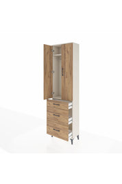 Arges Dolap 2 Raflı 3 Çekmeceli Tek Askılı 60x30x221 Aytaşı-Çam