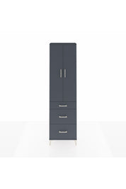 Arges Dolap 2 Raflı 3 Çekmeceli Tek Askılı 60x30x221 Antrasit-Antrasit