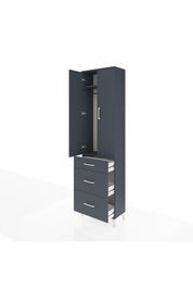 Arges Dolap 2 Raflı 3 Çekmeceli Tek Askılı 60x30x221 Antrasit-Antrasit