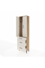 Arges Dolap 2 Raflı 3 Çekmeceli Tek Askılı 60x30x221 Çam-Aytaşı