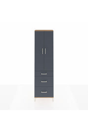 Arges Dolap 2 Raflı 3 Çekmeceli Tek Askılı 60x30x221 Çam-Antrasit