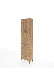 Arges Dolap 2 Raflı 3 Çekmeceli Tek Askılı 60x30x221 Çam-Çam