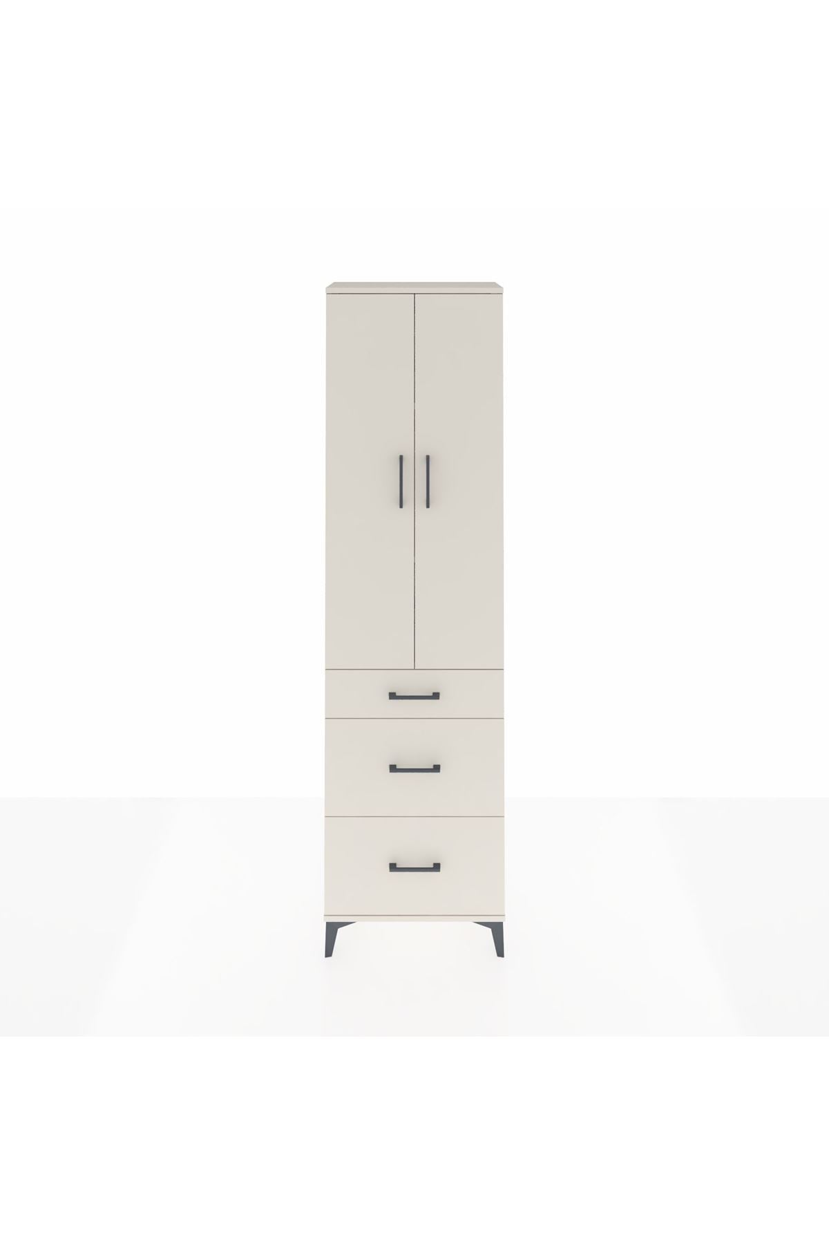 Arges Dolap 3 Raflı 3 Çekmeceli 2 Kapaklı 60x30x221 Aytaşı-Aytaşı