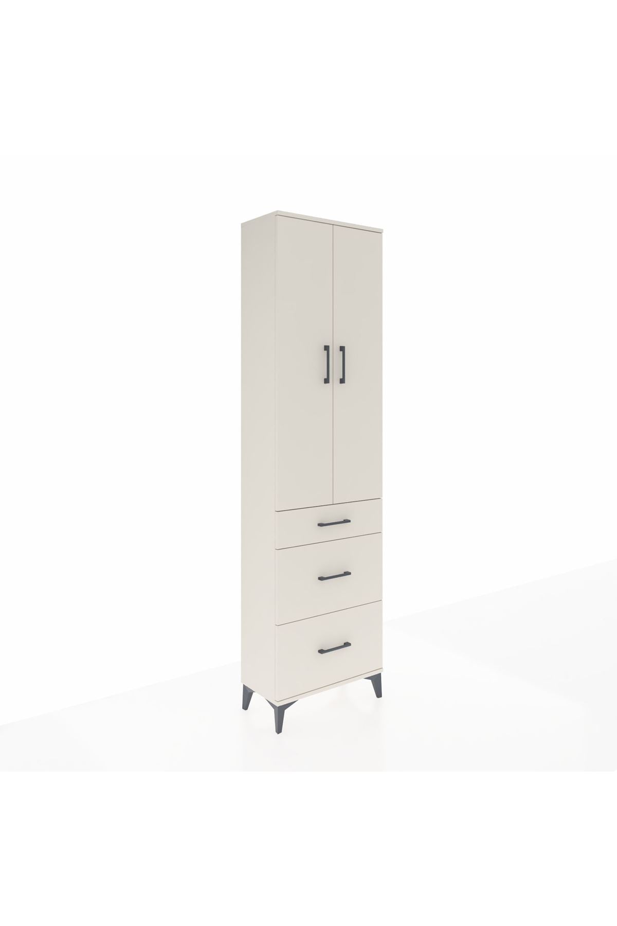 Arges Dolap 3 Raflı 3 Çekmeceli 2 Kapaklı 60x30x221 Aytaşı-Aytaşı