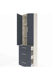 Arges Dolap 3 Raflı 3 Çekmeceli 2 Kapaklı 60x30x221 Aytaşı-Antrasit