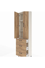 Arges Dolap 3 Raflı 3 Çekmeceli 2 Kapaklı 60x30x221 Aytaşı-Çam