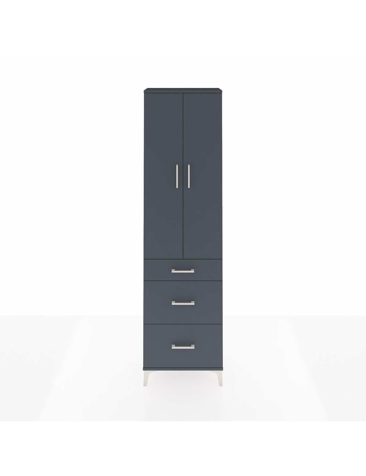 Arges Dolap 3 Raflı 3 Çekmeceli 2 Kapaklı 60x30x221 Antrasit-Antrasit