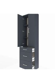 Arges Dolap 3 Raflı 3 Çekmeceli 2 Kapaklı 60x30x221 Antrasit-Antrasit