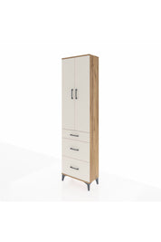 Arges Dolap 3 Raflı 3 Çekmeceli 2 Kapaklı 60x30x221 Çam-Aytaşı