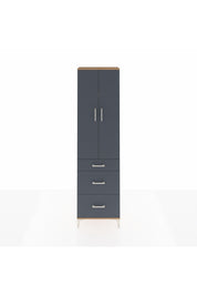 Arges Dolap 3 Raflı 3 Çekmeceli 2 Kapaklı 60x30x221 Çam-Antrasit