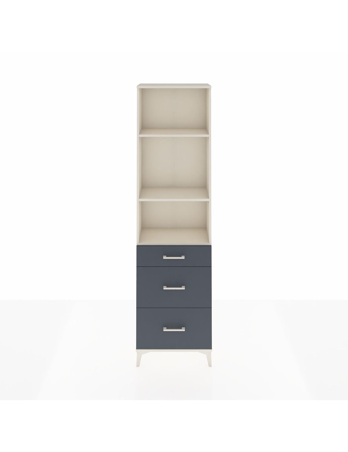 Arges Dolap 3 Raflı 3 Çekmeceli 60x30x221 Aytaşı-Antrasit