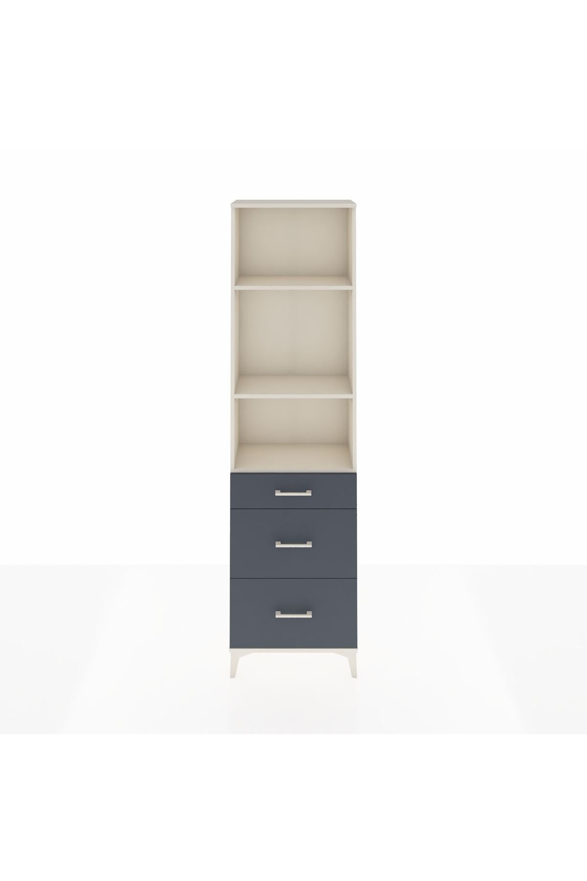 Arges Dolap 3 Raflı 3 Çekmeceli 60x30x221 Aytaşı-Antrasit