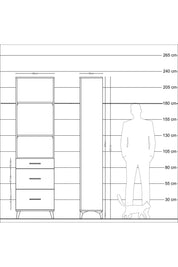 Arges Dolap 3 Raflı 3 Çekmeceli 60x30x221 Aytaşı-Antrasit