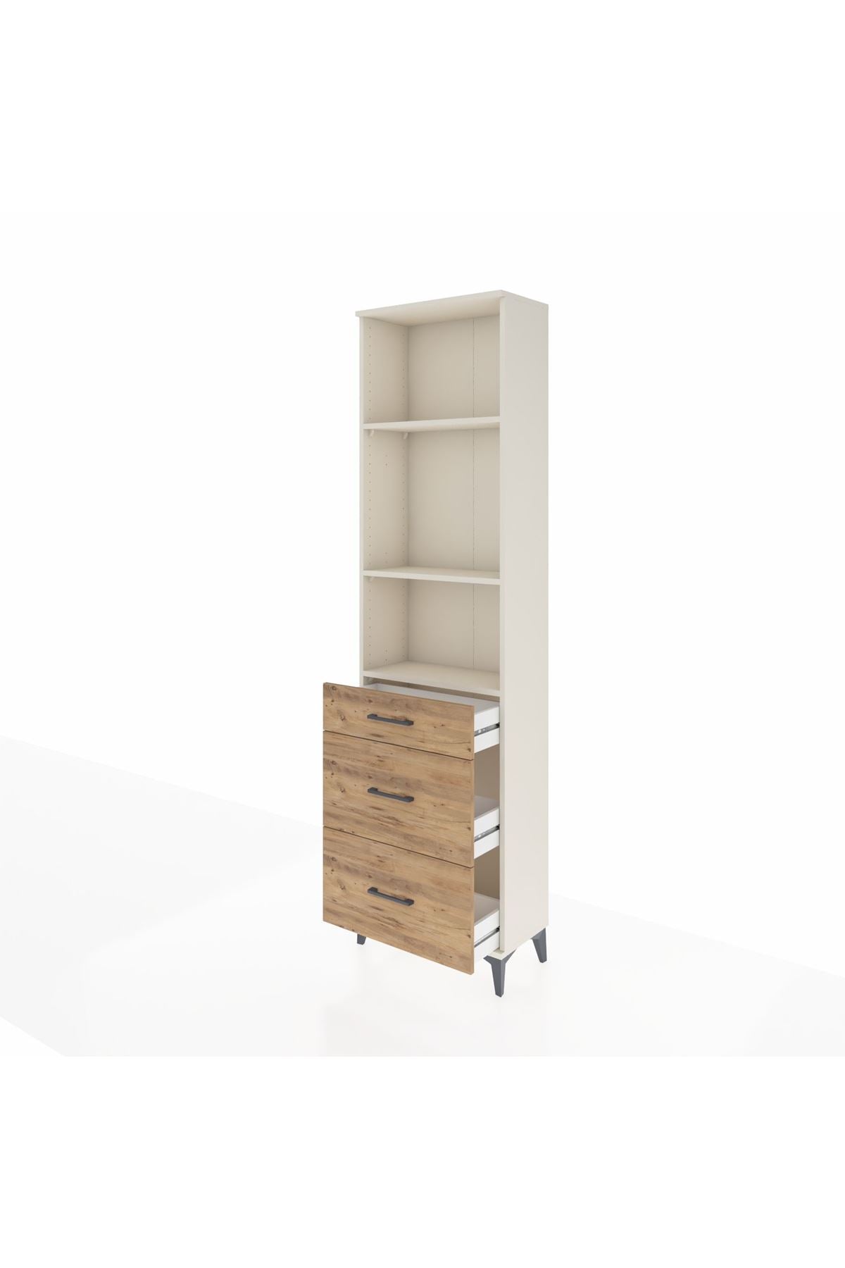 Arges Dolap 3 Raflı 3 Çekmeceli 60x30x221 Aytaşı-Çam