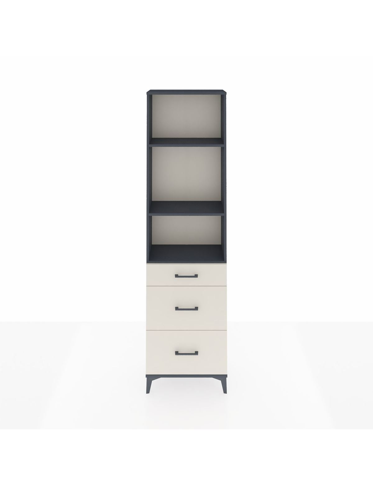 Arges Dolap 3 Raflı 3 Çekmeceli 60x30x221 Antrasit-Aytaşı