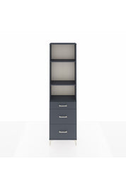 Arges Dolap 3 Raflı 3 Çekmeceli 60x30x221 Antrasit-Antrasit