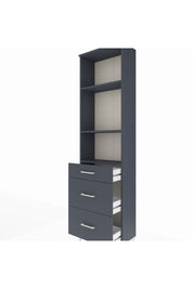 Arges Dolap 3 Raflı 3 Çekmeceli 60x30x221 Antrasit-Antrasit