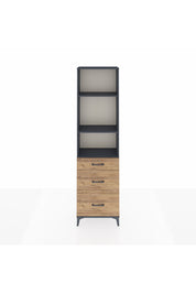 Arges Dolap 3 Raflı 3 Çekmeceli 60x30x221 Antrasit-Çam