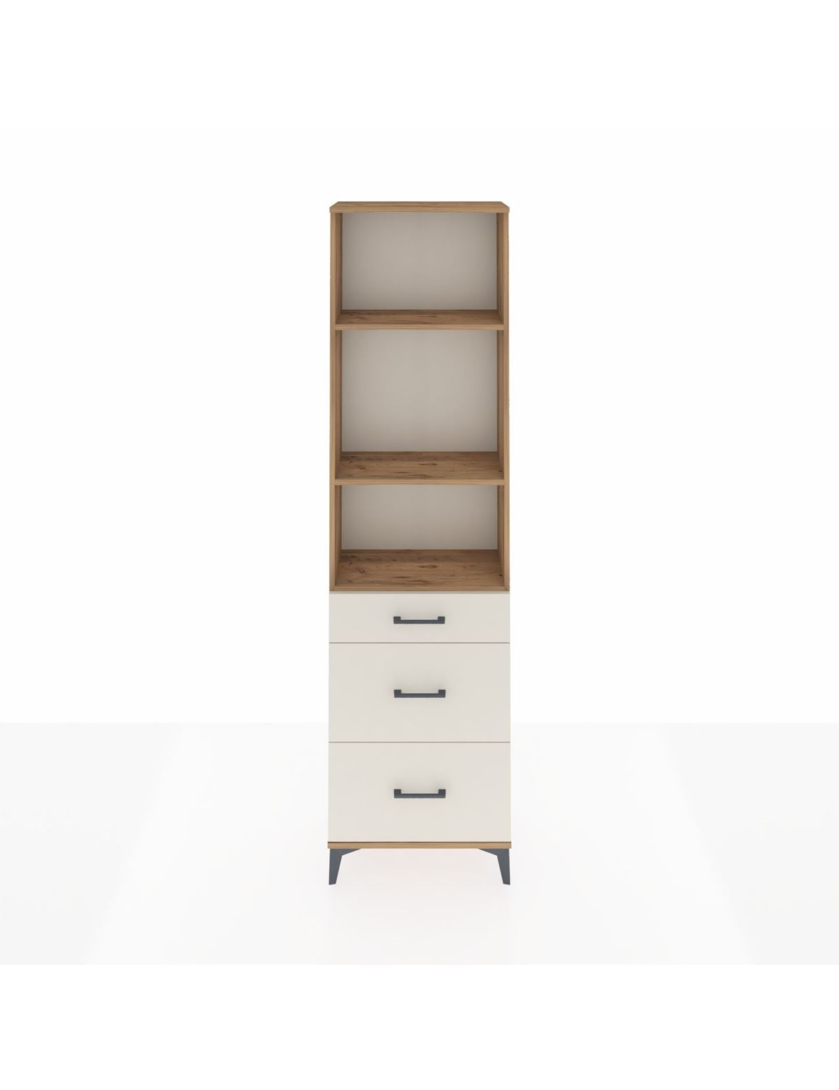 Arges Dolap 3 Raflı 3 Çekmeceli 60x30x221 Çam-Aytaşı