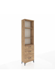 Arges Dolap 3 Raflı 3 Çekmeceli 60x30x221 Çam-Çam