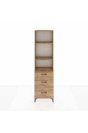 Arges Dolap 3 Raflı 3 Çekmeceli 60x30x221 Çam-Çam