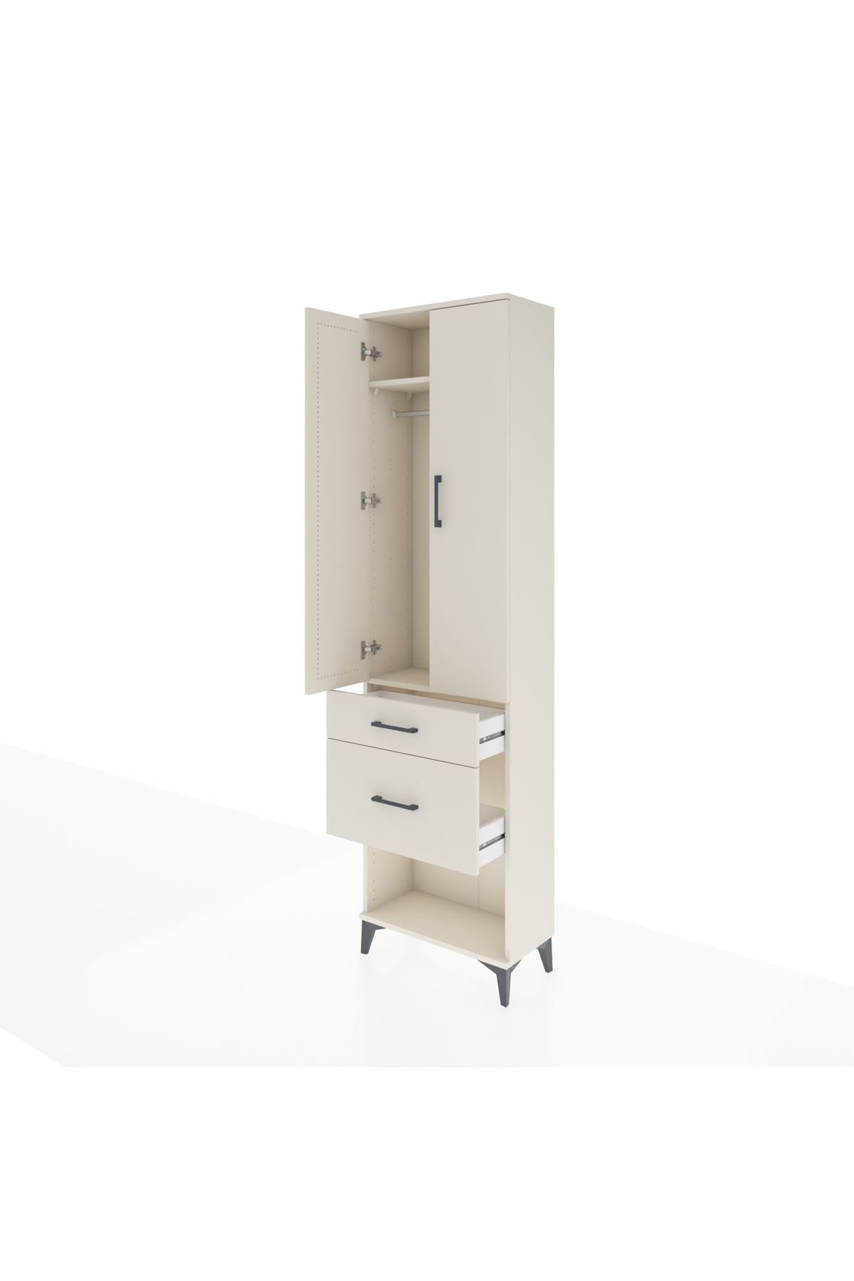 Arges Dolap 2 Raflı 2 Çekmeceli Tek Askılı 60x30x221 Aytaşı-Aytaşı