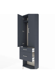 Arges Dolap 2 Raflı 2 Çekmeceli Tek Askılı 60x30x221 Antrasit-Antrasit