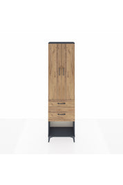 Arges Dolap 2 Raflı 2 Çekmeceli Tek Askılı 60x30x221 Antrasit-Çam