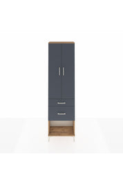 Arges Dolap 2 Raflı 2 Çekmeceli Tek Askılı 60x30x221 Çam-Antrasit