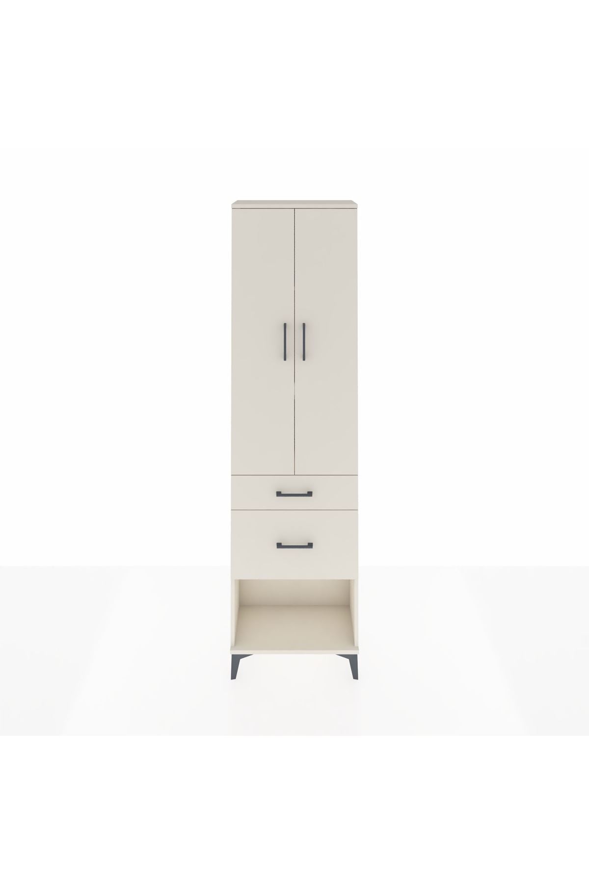 Arges Dolap 3 Raflı 2 Çekmeceli 2 Kapaklı 60x30x221 Aytaşı-Aytaşı