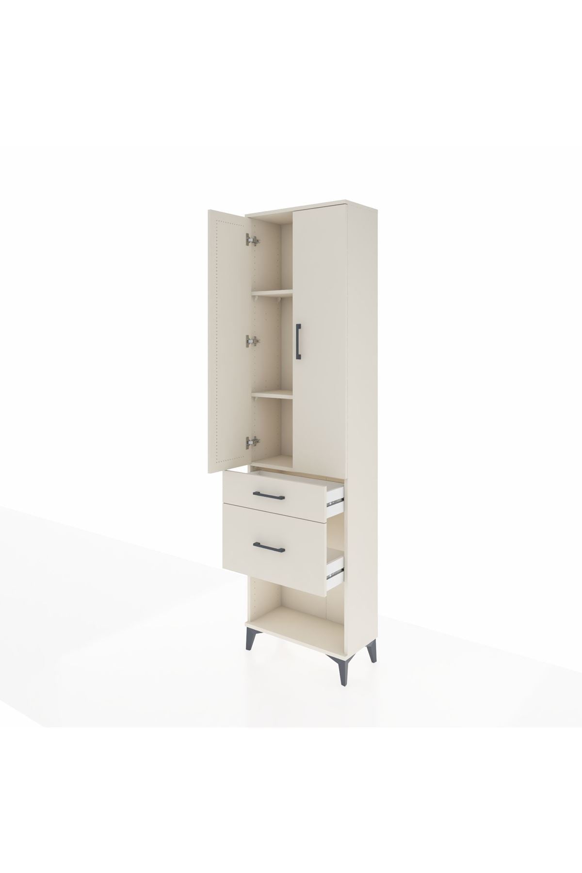 Arges Dolap 3 Raflı 2 Çekmeceli 2 Kapaklı 60x30x221 Aytaşı-Aytaşı