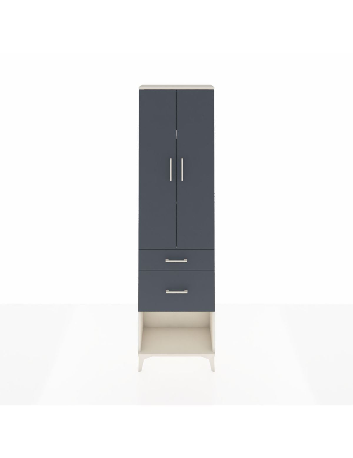 Arges Dolap 3 Raflı 2 Çekmeceli 2 Kapaklı 60x30x221 Aytaşı-Antrasit