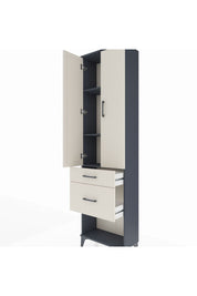 Arges Dolap 3 Raflı 2 Çekmeceli 2 Kapaklı 60x30x221 Antrasit-Aytaşı