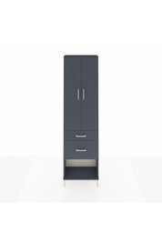 Arges Dolap 3 Raflı 2 Çekmeceli 2 Kapaklı 60x30x221 Antrasit-Antrasit