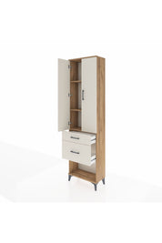 Arges Dolap 3 Raflı 2 Çekmeceli 2 Kapaklı 60x30x221 Çam-Aytaşı