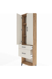 Arges Dolap 3 Raflı 2 Çekmeceli 2 Kapaklı 60x30x221 Çam-Aytaşı