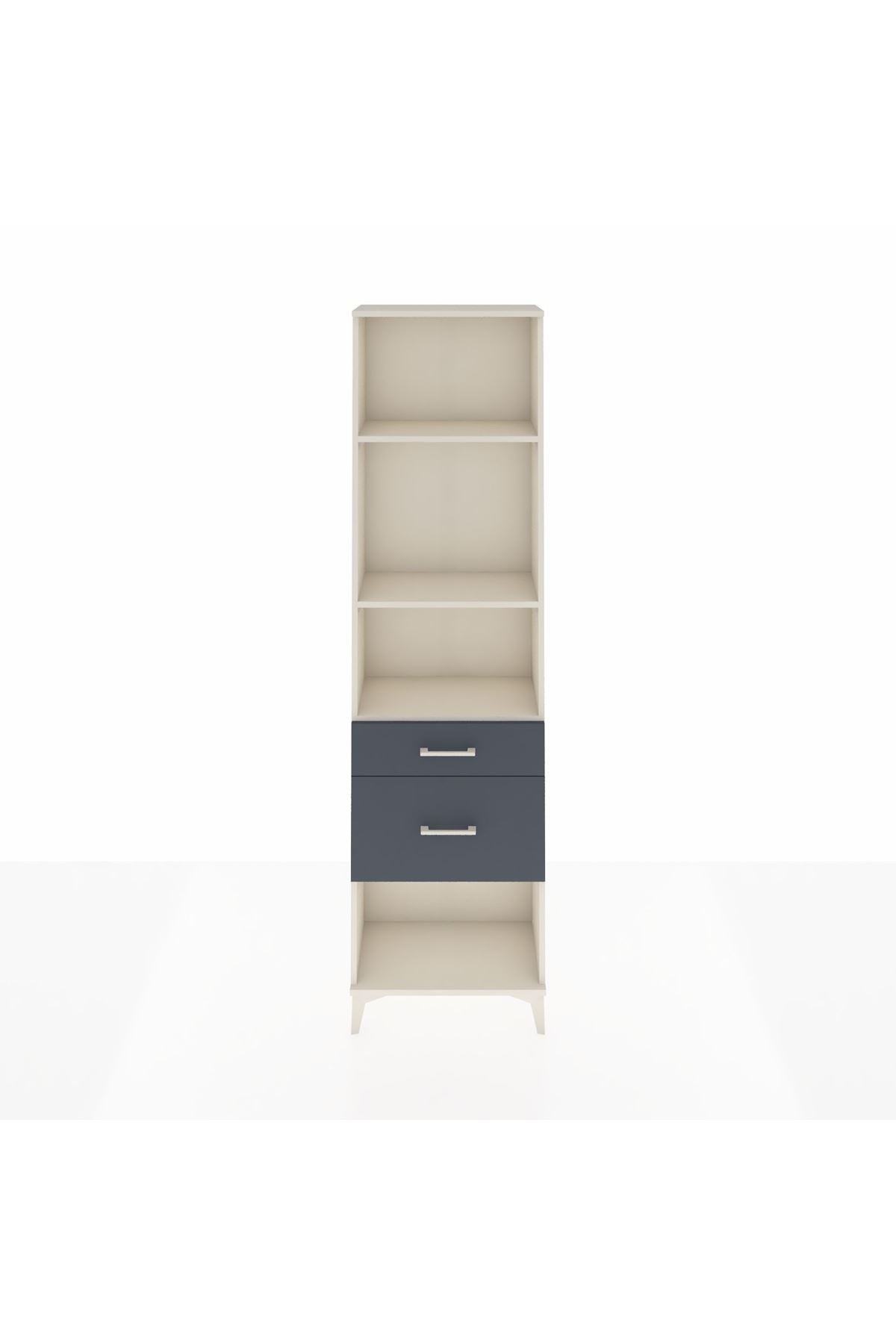 Arges Dolap 3 Raflı 2 Çekmeceli 60x30x221 Aytaşı-Antrasit