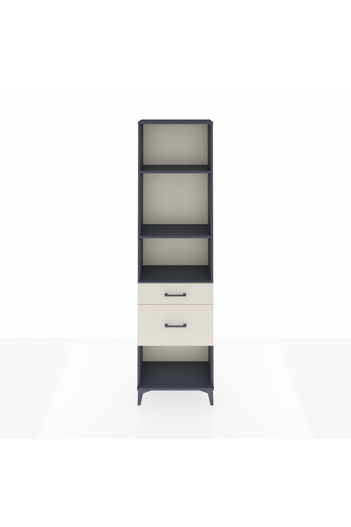 Arges Dolap 3 Raflı 2 Çekmeceli 60x30x221 Antrasit-Aytaşı