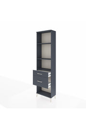 Arges Dolap 3 Raflı 2 Çekmeceli 60x30x221 Antrasit-Antrasit