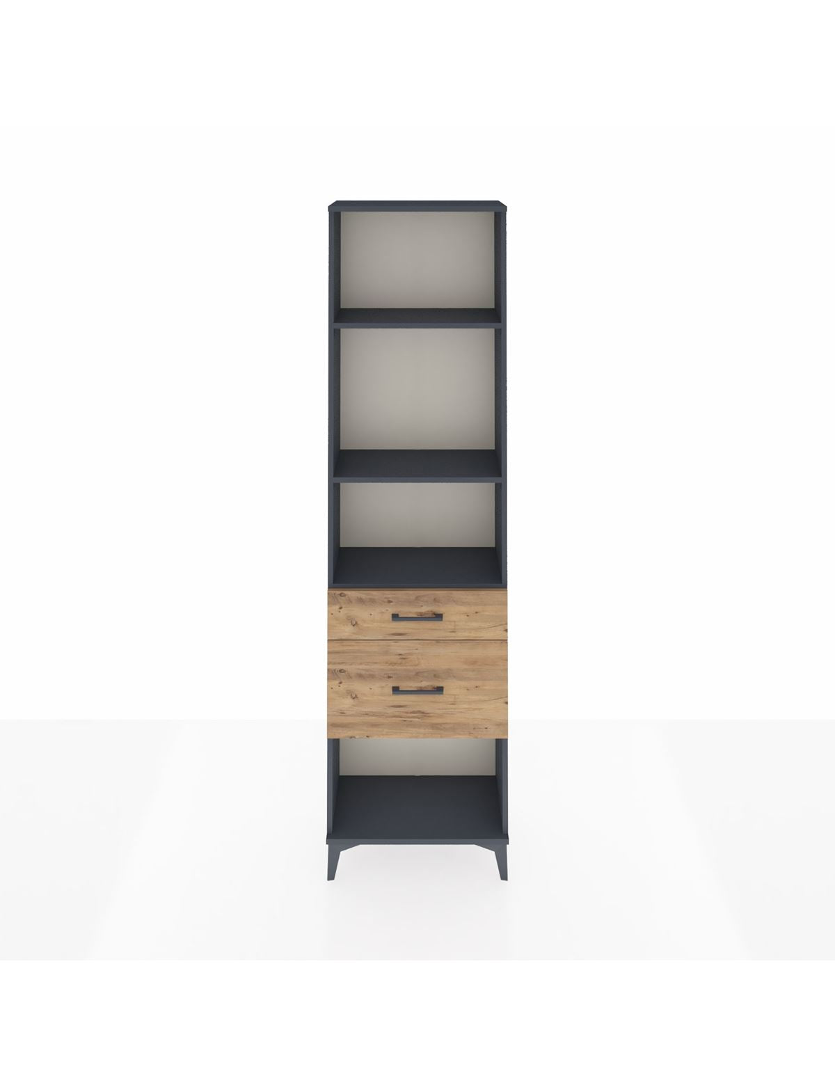 Arges Dolap 3 Raflı 2 Çekmeceli 60x30x221 Antrasit-Çam