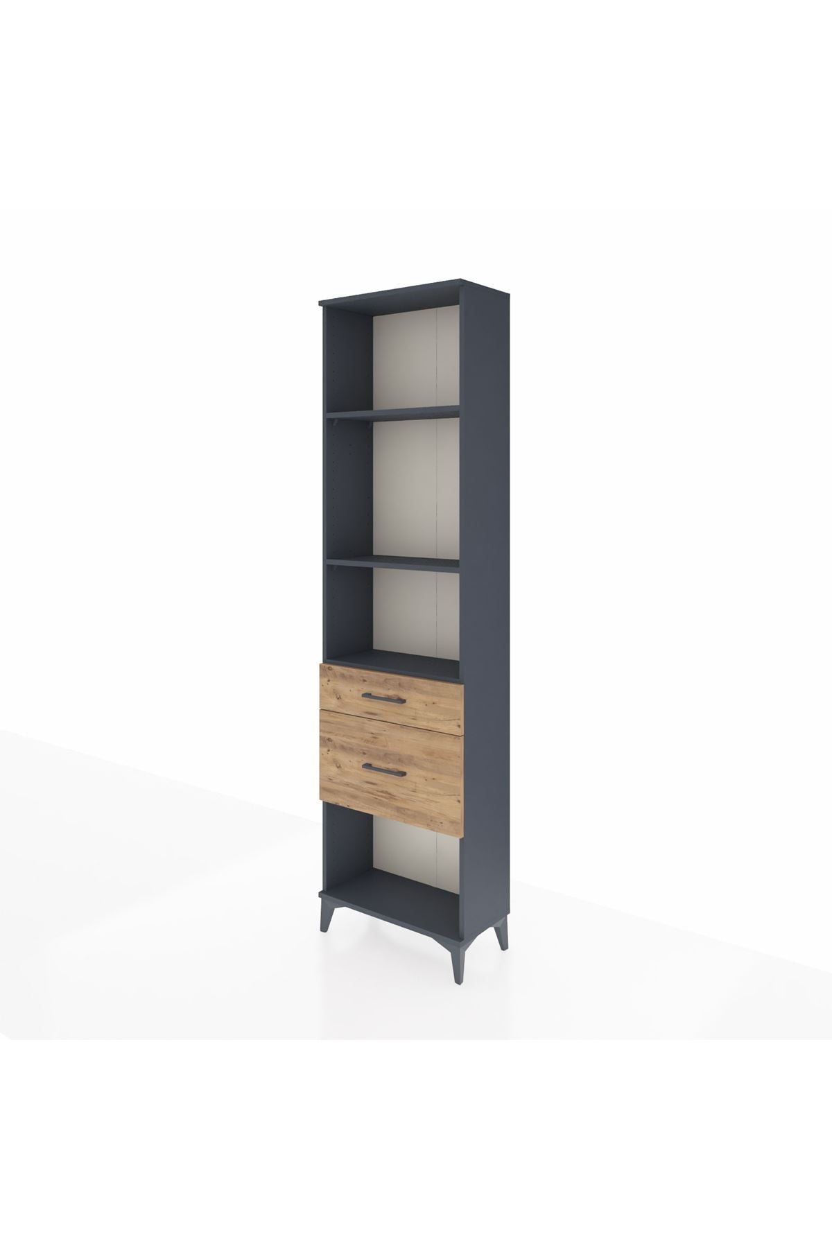 Arges Dolap 3 Raflı 2 Çekmeceli 60x30x221 Antrasit-Çam