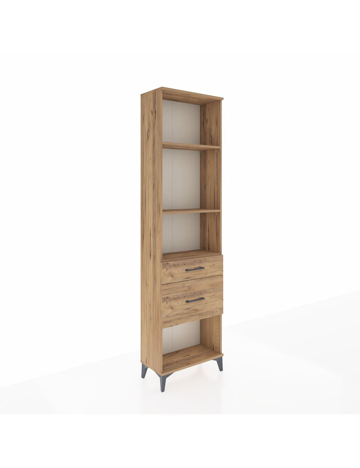 Arges Dolap 3 Raflı 2 Çekmeceli 60x30x221 Çam-Çam