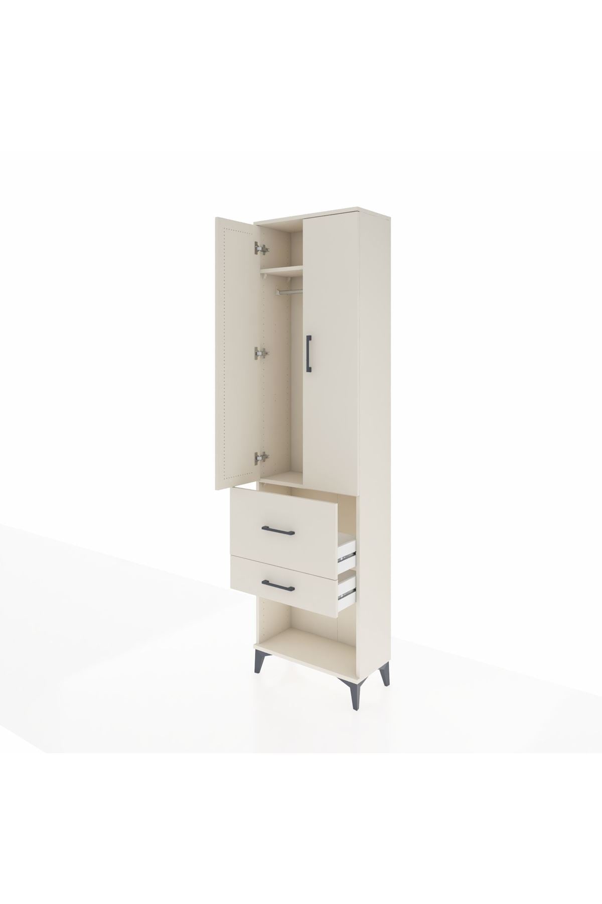 Arges Dolap 2 Raflı 2 Çekmeceli Tek Askılı 60x30x221 Aytaşı-Aytaşı