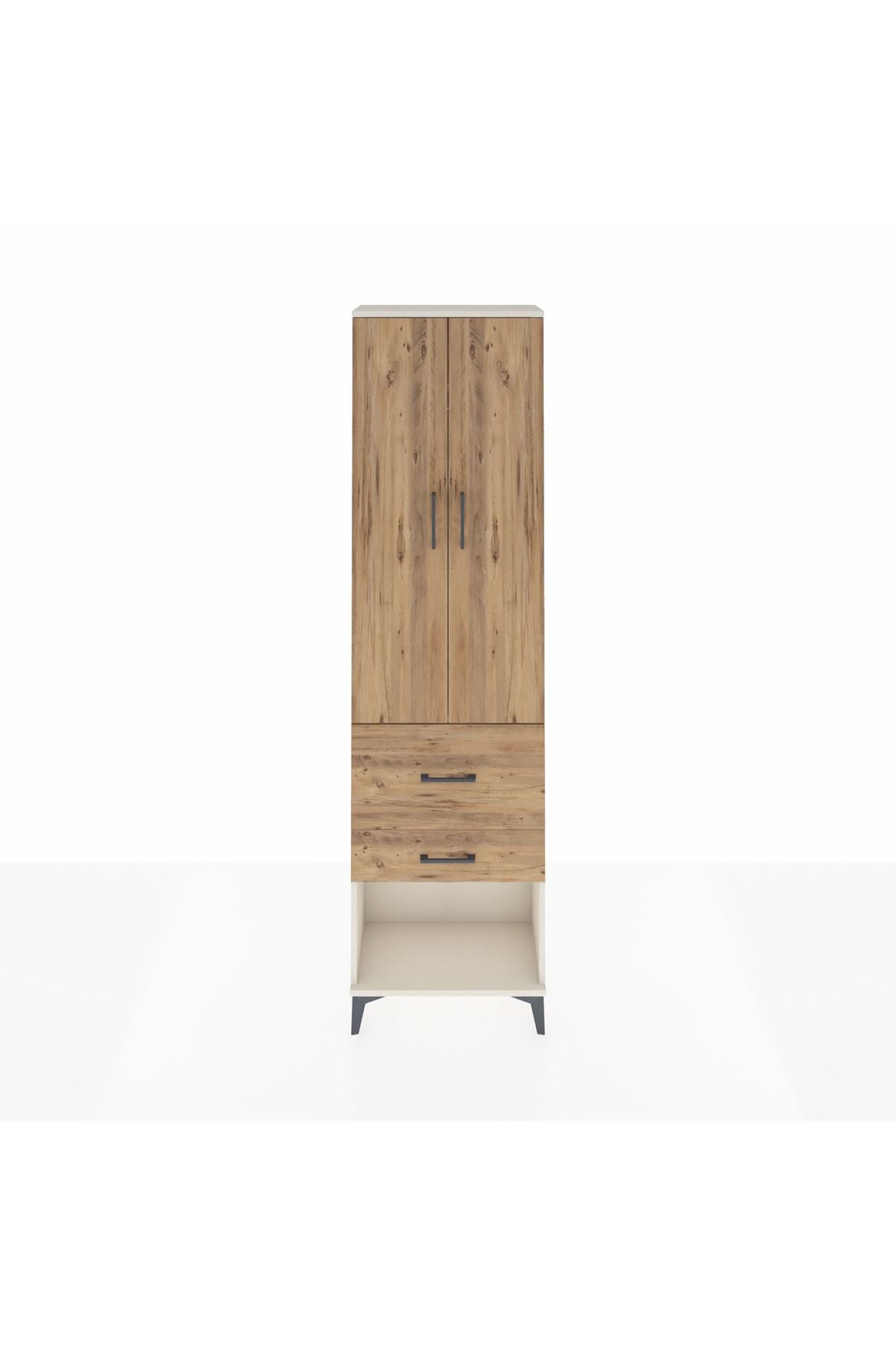 Arges Dolap 2 Raflı 2 Çekmeceli Tek Askılı 60x30x221 Aytaşı-Çam