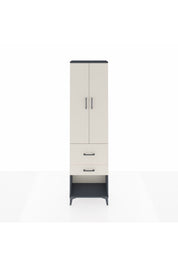 Arges Dolap 2 Raflı 2 Çekmeceli Tek Askılı 60x30x221 Antrasit-Aytaşı