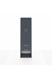 Arges Dolap 2 Raflı 2 Çekmeceli Tek Askılı 60x30x221 Antrasit-Antrasit