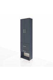 Arges Dolap 2 Raflı 2 Çekmeceli Tek Askılı 60x30x221 Antrasit-Antrasit