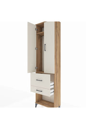 Arges Dolap 2 Raflı 2 Çekmeceli Tek Askılı 60x30x221 Çam-Aytaşı